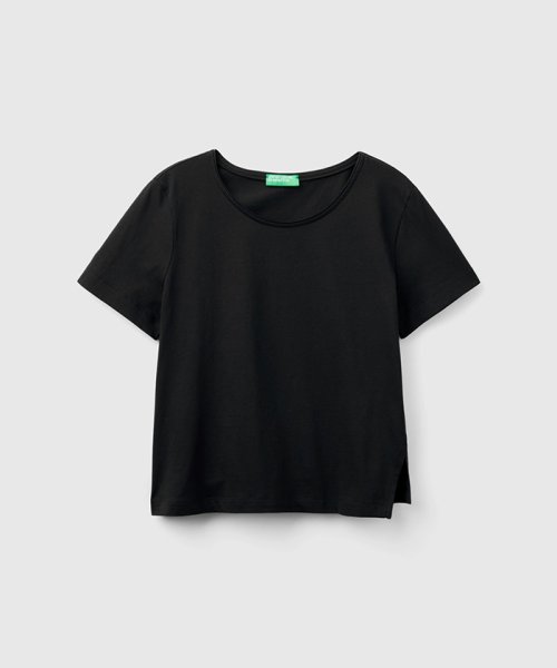 BENETTON (women)(ベネトン（レディース）)/クルーネックアシンメトリーサイドスリット半袖Tシャツ・カットソー/img02