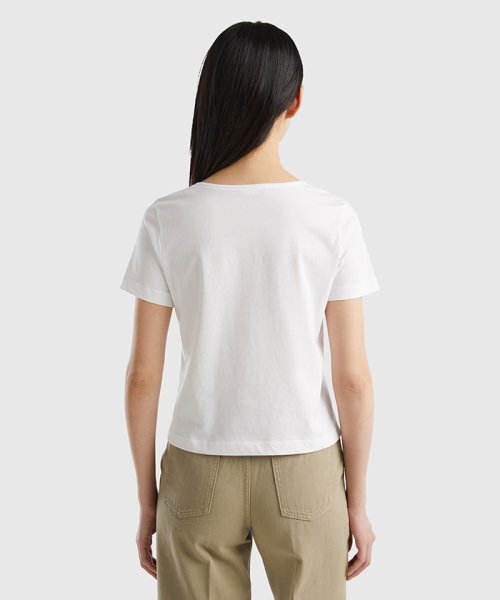 BENETTON (women)(ベネトン（レディース）)/クルーネックアシンメトリーサイドスリット半袖Tシャツ・カットソー/img09