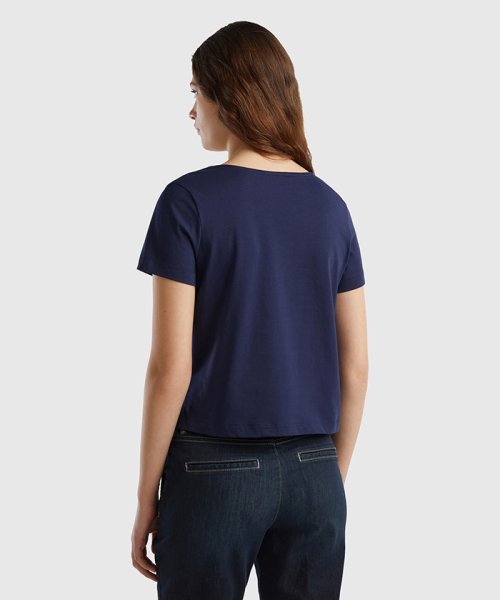 BENETTON (women)(ベネトン（レディース）)/クルーネックアシンメトリーサイドスリット半袖Tシャツ・カットソー/img17