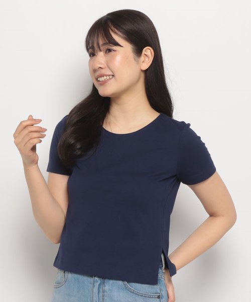 BENETTON (women)(ベネトン（レディース）)/クルーネックアシンメトリーサイドスリット半袖Tシャツ・カットソー/img20