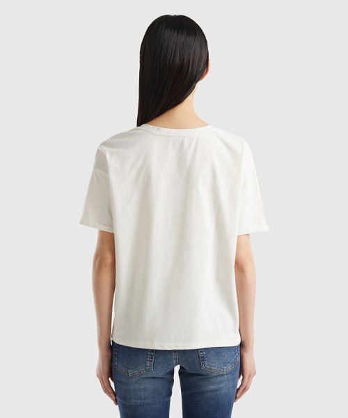 BENETTON (women)(ベネトン（レディース）)/花柄刺繍Vネック半袖Tシャツ・カットソー/img01