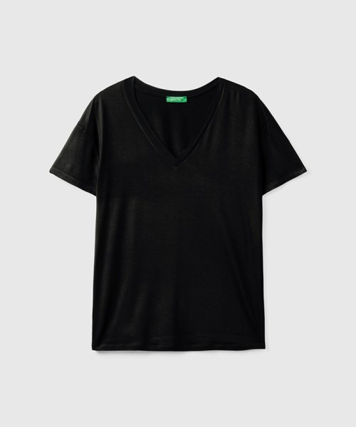BENETTON (women)(ベネトン（レディース）)/ビスコースVネック半袖Tシャツ・カットソー/img10