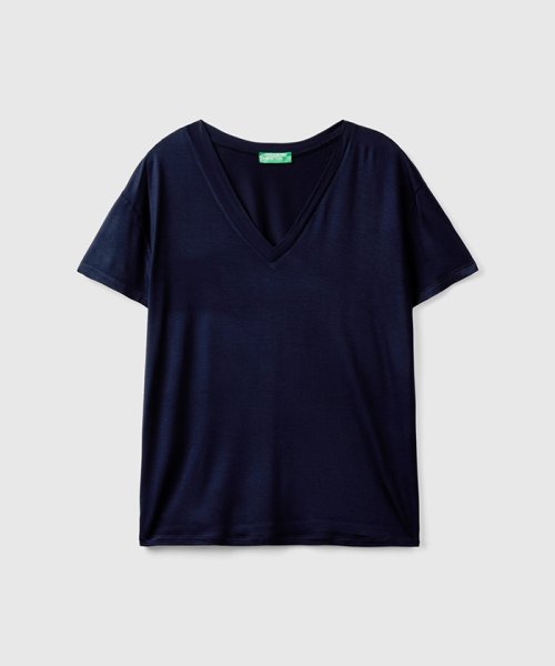 BENETTON (women)(ベネトン（レディース）)/ビスコースVネック半袖Tシャツ・カットソー/img18