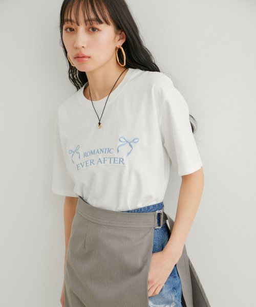VIS(ビス)/【WEB限定】リボンロゴ刺繍Tシャツ/img13