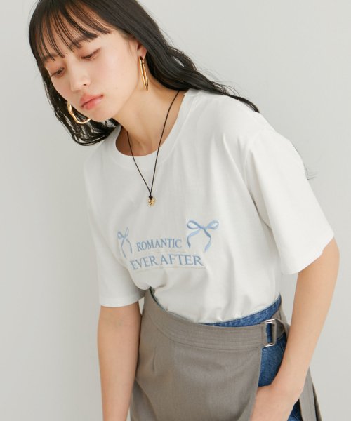 VIS(ビス)/【WEB限定】リボンロゴ刺繍Tシャツ/img14