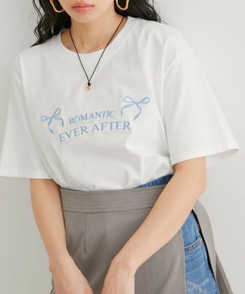 VIS(ビス)/【WEB限定】リボンロゴ刺繍Tシャツ/img15