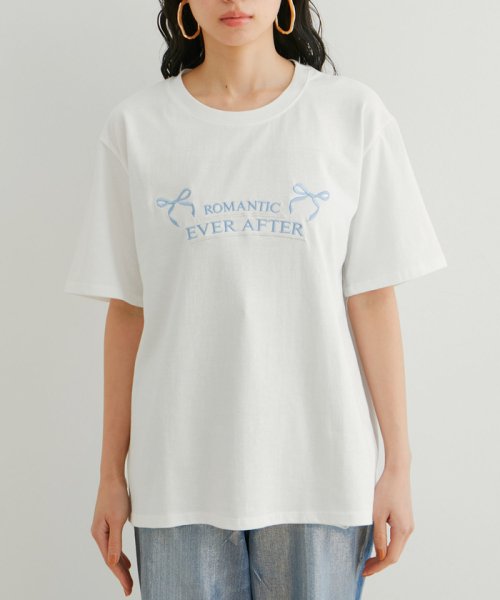 VIS(ビス)/【WEB限定】リボンロゴ刺繍Tシャツ/img19