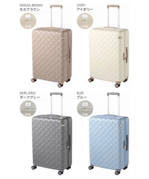 エース スーツケース Mサイズ 69L ストッパー付き かわいい 可愛い 女性 ace. TOKYO 05383 キャリーケース キャリーバッグ TOKYO ｜約 内装