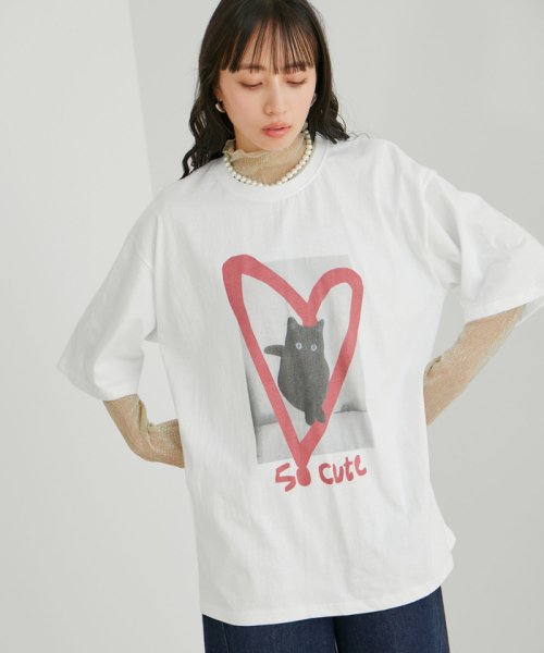 VIS(ビス)/【WEB限定】猫ハートＴシャツ/img05