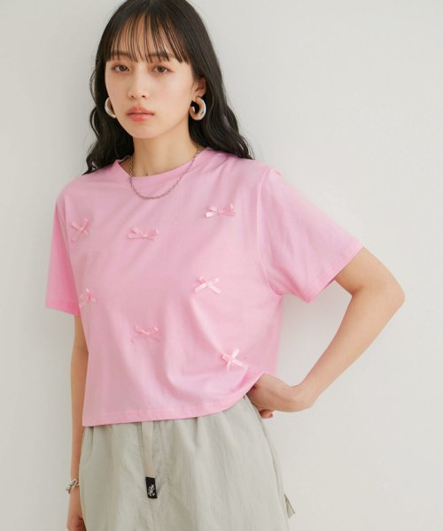 VIS(ビス)/【WEB限定】リボンモチーフTシャツ/img01
