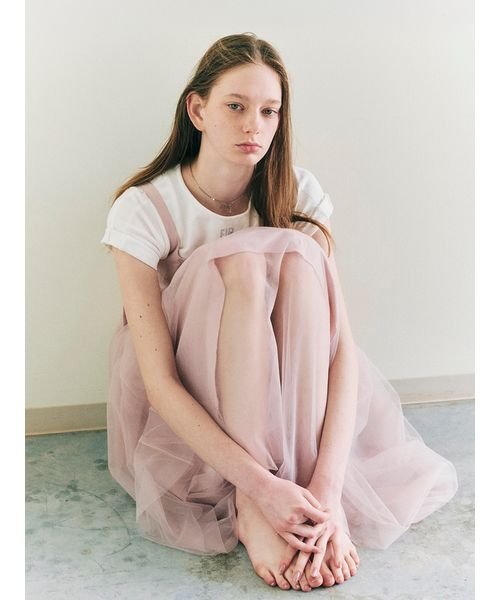 コルセットディテールチュールワンピース 予めご了承ください