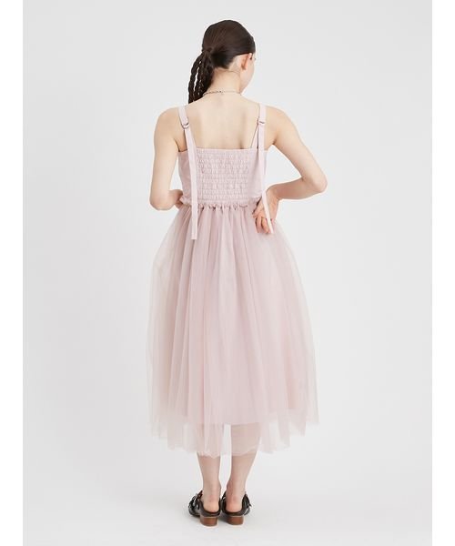 コルセットディテールチュールワンピース 予めご了承ください