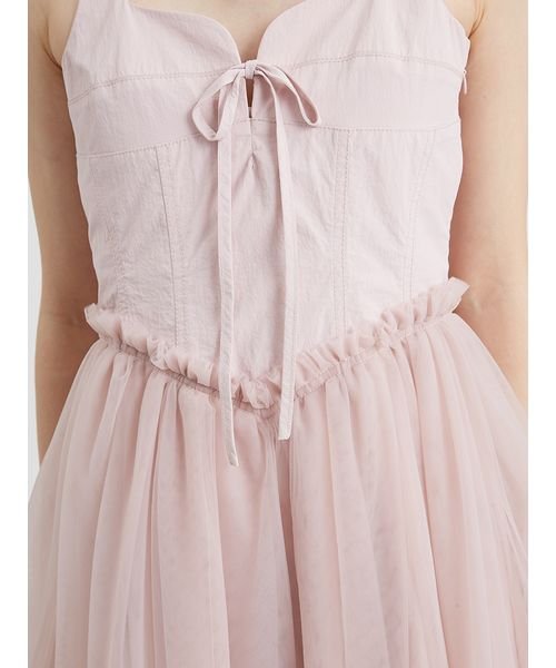 コルセットディテールチュールワンピース 予めご了承ください