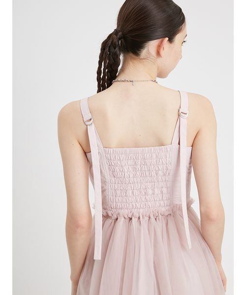 コルセットディテールチュールワンピース 予めご了承ください