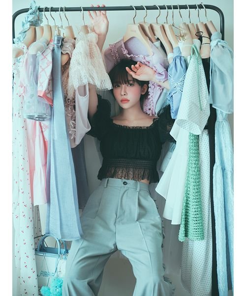 サイドフリルワイドパンツ 予めご了承ください