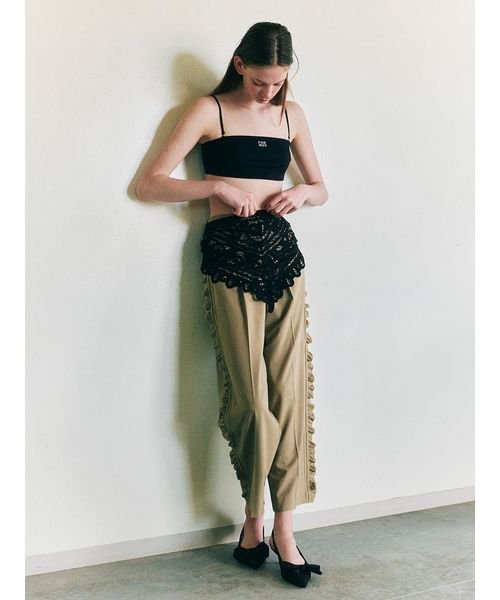 サイドフリルワイドパンツ 予めご了承ください