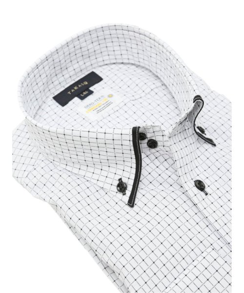 TAKA-Q(タカキュー)/形態安定 吸水速乾 スタンダードフィット ドゥエボタンダウン長袖シャツ シャツ メンズ ワイシャツ ビジネス ノーアイロン yシャツ ビジネスシャツ 形態安定/img01