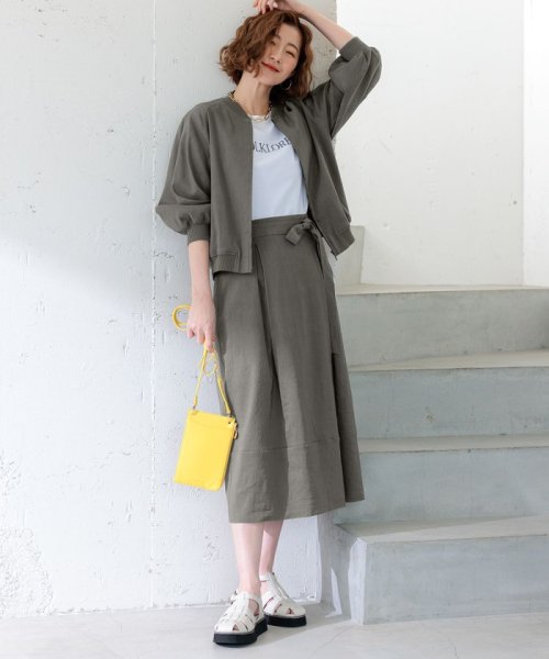 【CLASSY.6月号掲載/洗える】リネンレーヨンストレッチ ブルゾン 品番 パンツ