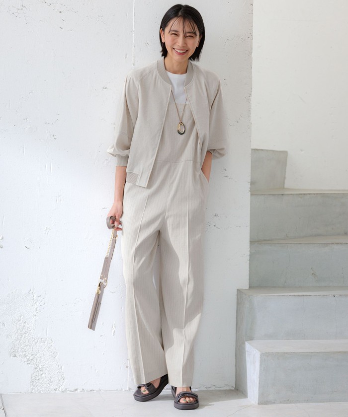 CLASSY.6月号掲載/洗える】リネンレーヨンストレッチ ブルゾン G9 MOD