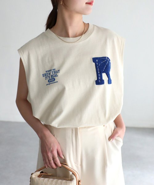 Riberry(リベリー)/サガラ刺繍バスケロゴノースリーブTシャツ/img02