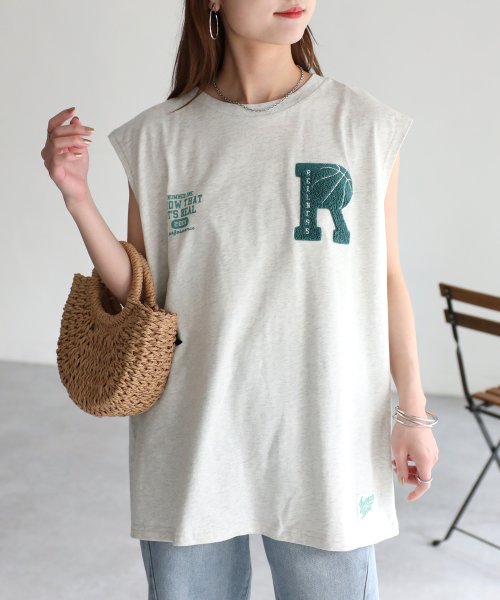 Riberry(リベリー)/サガラ刺繍バスケロゴノースリーブTシャツ/img18