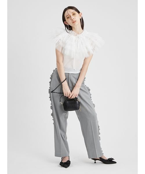 サイドフリルワイドパンツ 予めご了承ください