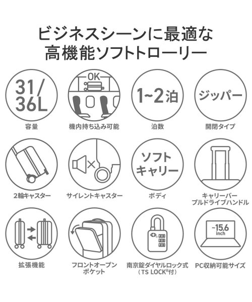 ACEGENE(エースジーン)/エースジーン キャリーケース フロントオープン 機内持ち込み ace.GENE スーツケース 拡張 31L 36L 1～2泊 フレックスルーフ2 67572/img03