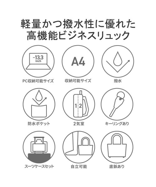 IS/IT(イズイット)/イズイット リュック 大容量 IS/IT 軽い 軽量 通勤 A4 13.3インチ 撥水 PC 2層式 ビジネスリュック ラップトップコート 932711/img03