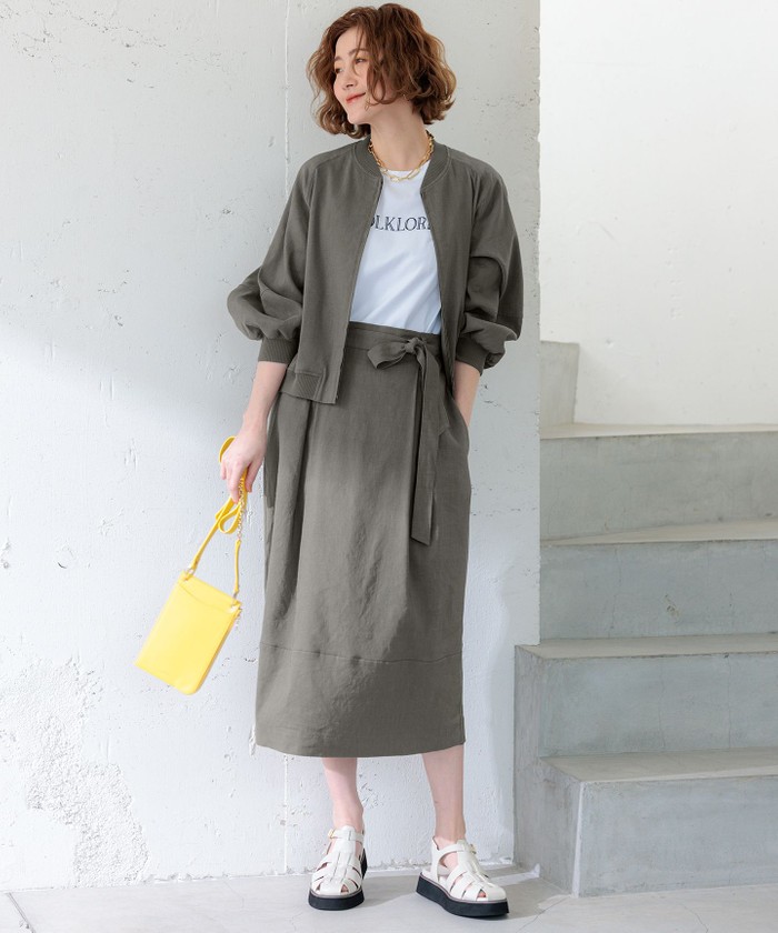 CLASSY.6月号掲載/洗える】リネンレーヨンストレッチ ブルゾン