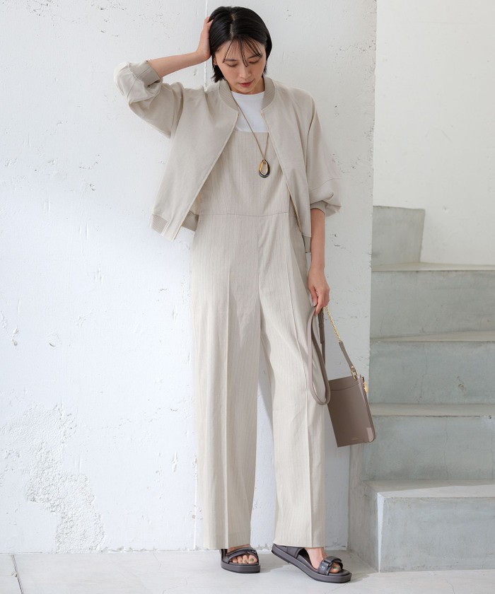 CLASSY.6月号掲載/洗える】リネンレーヨンストレッチ ブルゾン