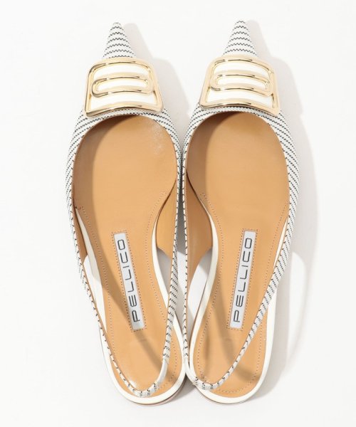 PELLICO ストライプスリングバックフラットシューズ 