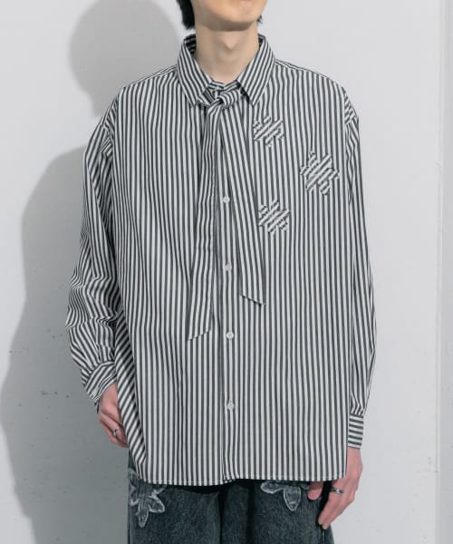 SENSE OF PLACE by URBAN RESEARCH(センスオブプレイス バイ アーバンリサーチ)/hxcyyd × SOP　ストライプフラワーパッチマルチシャツ(UNISEX)/img01