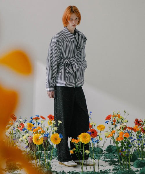 SENSE OF PLACE by URBAN RESEARCH(センスオブプレイス バイ アーバンリサーチ)/hxcyyd × SOP　ストライプフラワーコサージュシャツブルゾン(UNISEX)/img07