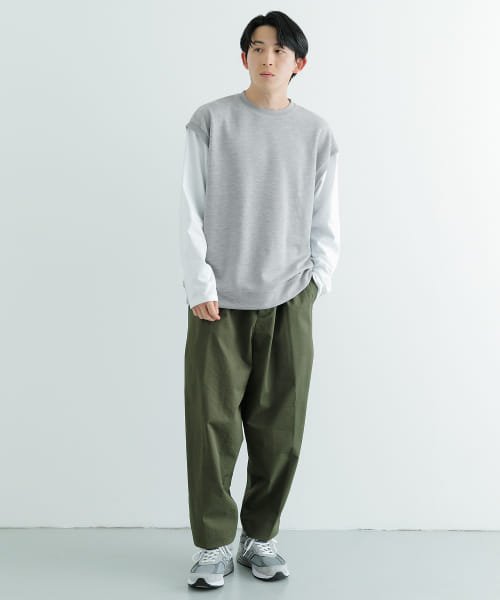 ITEMS URBANRESEARCH(アイテムズアーバンリサーチ（メンズ）)/袖キリカエ 綿タッチポンチ プルオーバー/img15