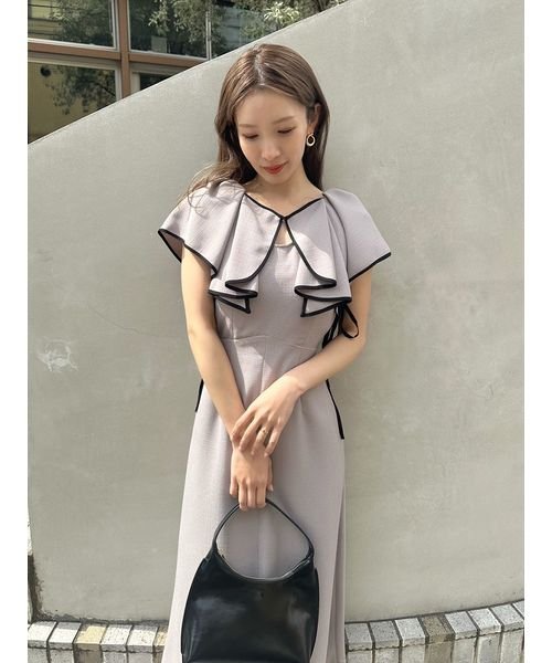 【WEB限定サイズあり】ラッフルボレロパイピングワンピース 予めご了承ください