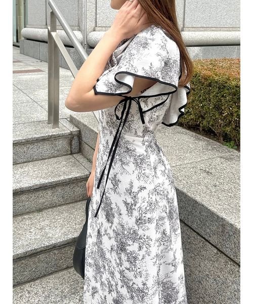 【WEB限定サイズあり】ラッフルボレロパイピングワンピース 予めご了承ください