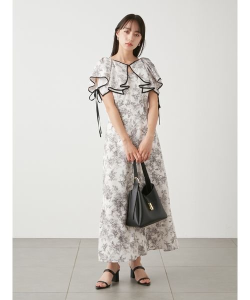 【WEB限定サイズあり】ラッフルボレロパイピングワンピース 予めご了承ください