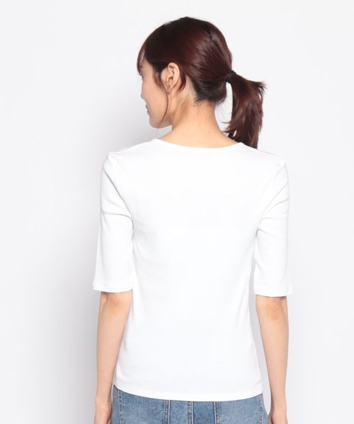 BENETTON (women)(ベネトン（レディース）)/Vネックギャザー5分袖リブTシャツ・カットソー/img06