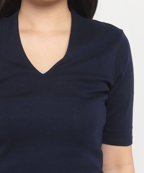 BENETTON (women)(ベネトン（レディース）)/ロゴ刺繍入りVネック5分袖Tシャツ・カットソー/img31