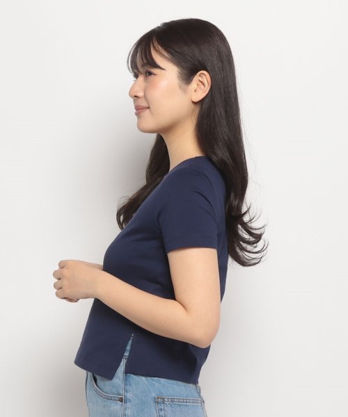 BENETTON (women)(ベネトン（レディース）)/クルーネックアシンメトリーサイドスリット半袖Tシャツ・カットソー/img21