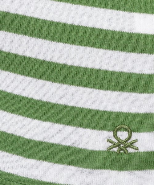 BENETTON (women)(ベネトン（レディース）)/ブランドロゴ刺繍入り先染めクルーネックボーダー半袖Tシャツ・カットソー/img09