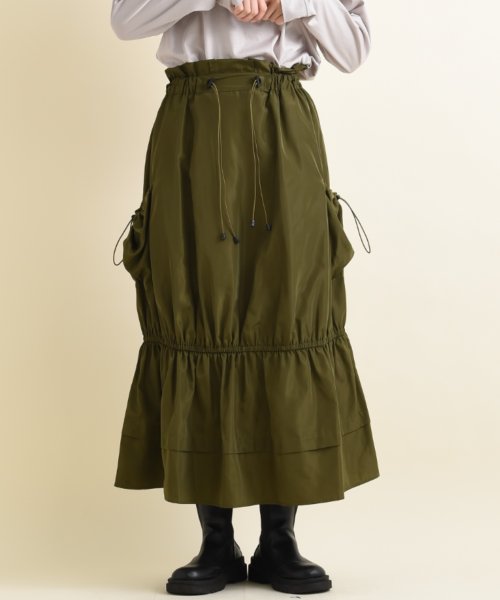 INTERPLANET(インタープラネット)/【ＣＹＮＩＣＡＬ】タフタポケット裾ギャザースカート/img01
