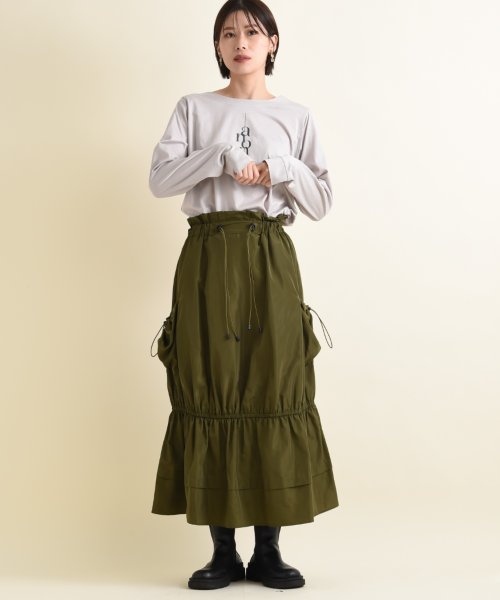 INTERPLANET(インタープラネット)/【ＣＹＮＩＣＡＬ】タフタポケット裾ギャザースカート/img16