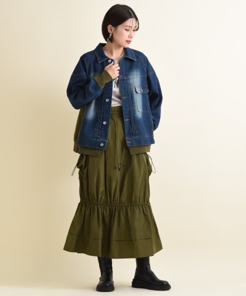 INTERPLANET(インタープラネット)/【ＣＹＮＩＣＡＬ】タフタポケット裾ギャザースカート/img21