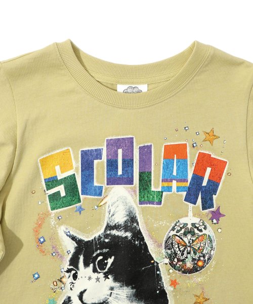 ScoLar(スカラー)/FRIDAY NIGHTとネコプリント メッシュフリル袖Tシャツ/img22
