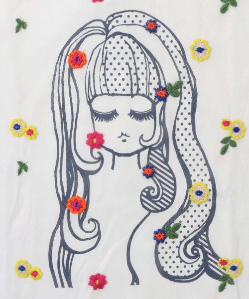 ScoLar(スカラー)/花刺繍チュール重ね 女の子プリントTシャツ/img16