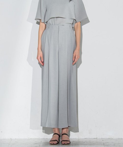 メランジツイルワイドパンツ≪洗濯機で洗える/セットアップ対応≫ 