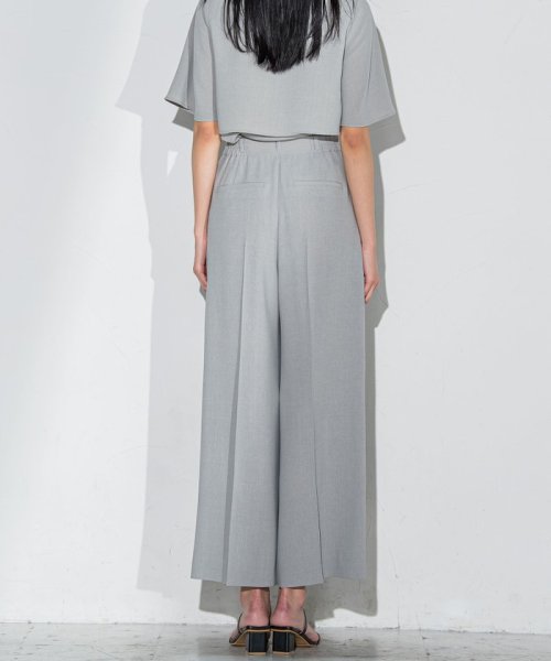 メランジツイルワイドパンツ≪洗濯機で洗える/セットアップ対応≫ 