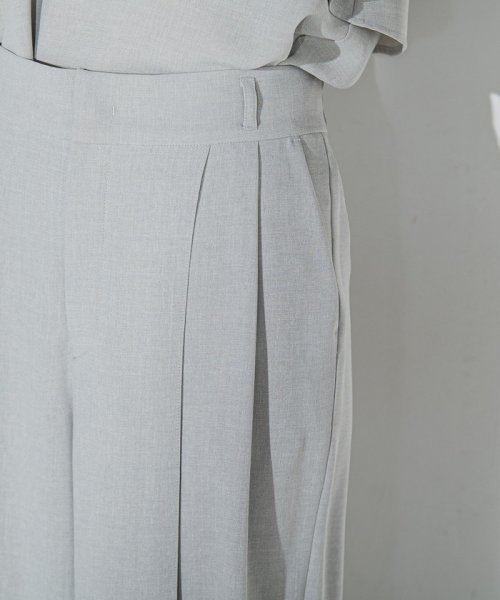 メランジツイルワイドパンツ≪洗濯機で洗える/セットアップ対応≫ 