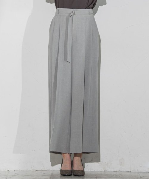 メランジツイルワイドパンツ≪洗濯機で洗える/セットアップ対応≫ 